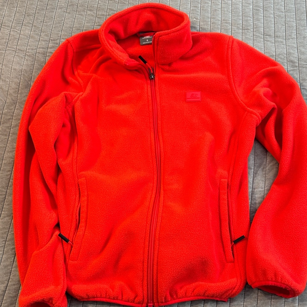 Bright red/orange fleece zip up